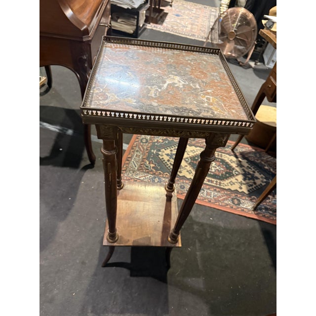 Napoleon III Brown Walnut Stool For Sale - Image 3 of 4