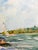 1980s Angelina Wood Original Sailboat Watercolor Painting in Custom Frame For Sale - Image 4 of 9