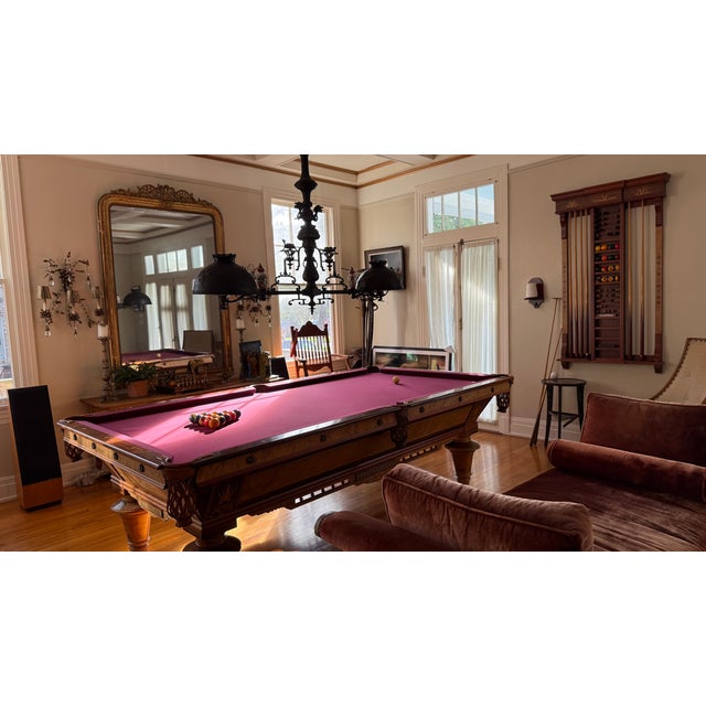 Napoleon III Japanese Billiard Lamp Circa 1865, Purchased in Paris. French brass craftsmanship with imported Japanese...