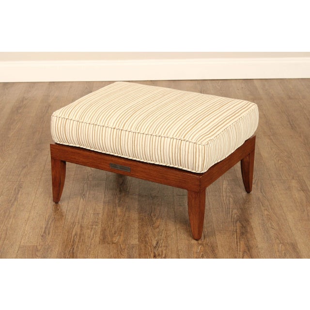 Brown Early 21st Century Tommy Bahama Outdoor Patio Faux Wood Ottoman For Sale - Image 8 of 12