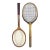 Curated Set of Antique Sport Tennis Rackets for Designer Decorating Wood Racquet Set of Two Sports Equipment Memorabilia For Sale