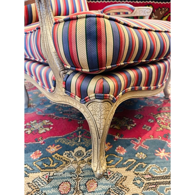 Wood Mid 20th Century Drexel Heritage Louis XV Upholstered Bergere Chair For Sale - Image 7 of 11