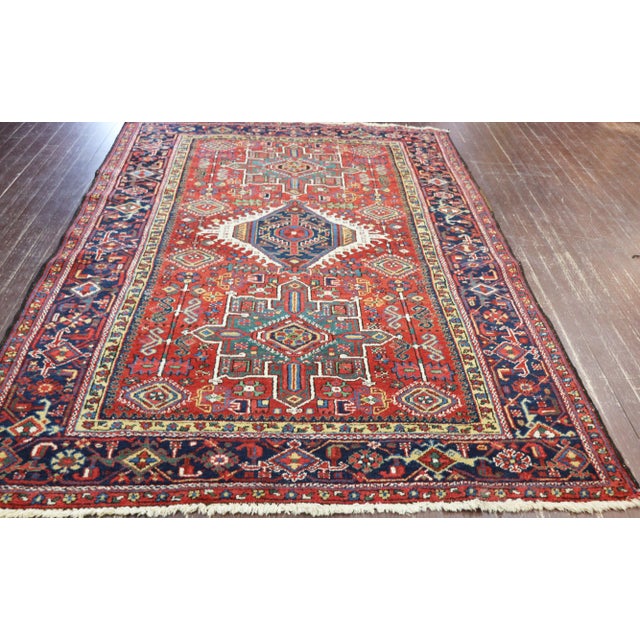 Persian Early 20th Century Antique Persian Karaja Heriz Rug For Sale - Image 3 of 11