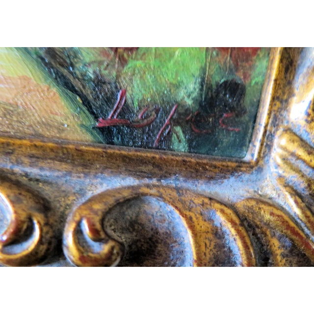 French French Impressionist Painting of a Acreage Attached to a French Chateau Signed Lopez For Sale - Image 3 of 5