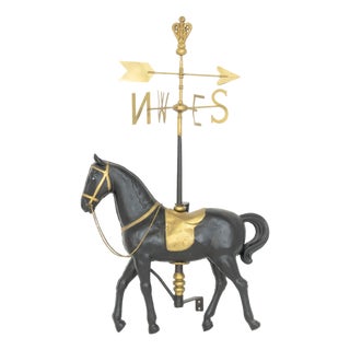 American Carousel Horse Form Gilt and Ebonized Metal Weathervane For Sale