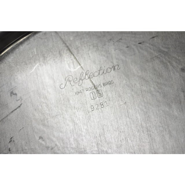 Vintage 1847 Rogers Bros "Reflection" Silver Plated Oval Serving Platter Tray For Sale - Image 11 of 14