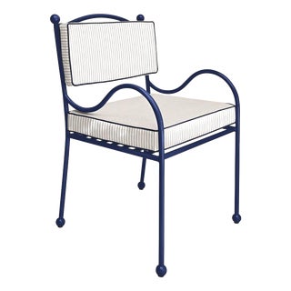 Panarea Armchair in Stone & Blue Upholstery by Ceraudo For Sale