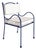 Panarea Armchair in Stone & Blue Upholstery by Ceraudo For Sale