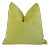 Spring Apple-Green Cotton Velvet Feather/Down Pillow 20" Square For Sale