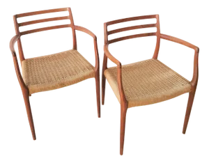 Set of Mid-Century Danish Teak Armchair Model 62 by Niels O. Møller for J L Moller, Denmark, 1960s