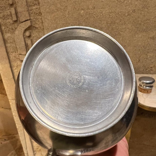 Metal 1950s Royal Holland Sculptural Pewter Carafe Coffee Pot Kmd For Sale - Image 7 of 9