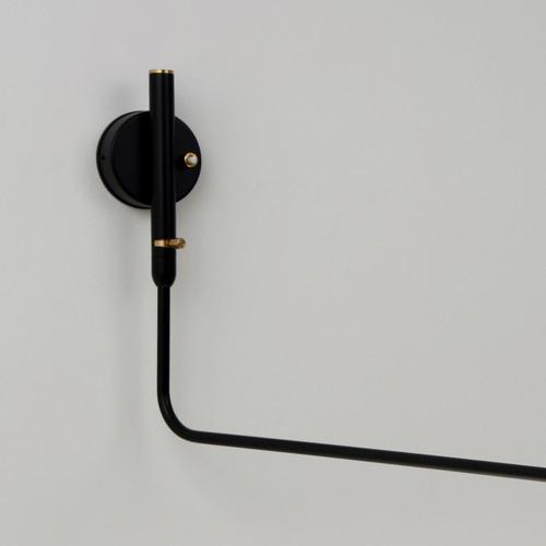 Not Yet Made - Made To Order Mid-Century Modern Black One Rotating Stright Arm Wall Lamp by Serge Mouille For Sale - Image 5 of 11