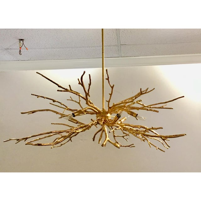 John Richard Modern Gold Metal Branch Chandelier Chairish
