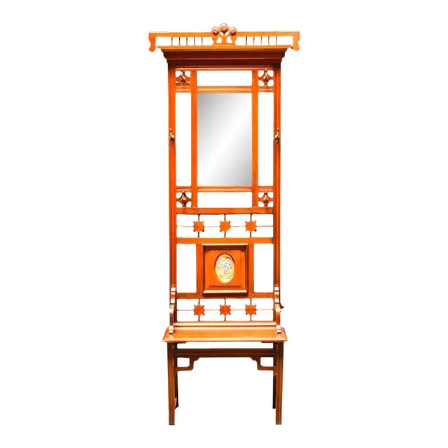 Mid 20th Century Vintage Chinoiserie Hall Tree For Sale