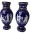 Pate’ Sur Pate’ Cylindrical Necks and Round Foot on Cobalt Blue Ground and White Pate Sur Pate Flask Shape For Sale