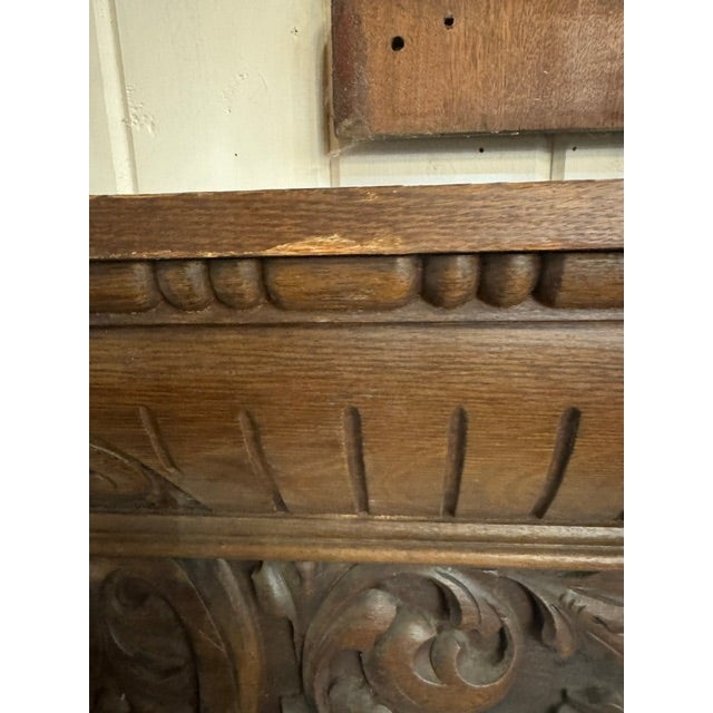 19th Century Oak Mantel With Ornate Carvings For Sale - Image 18 of 18