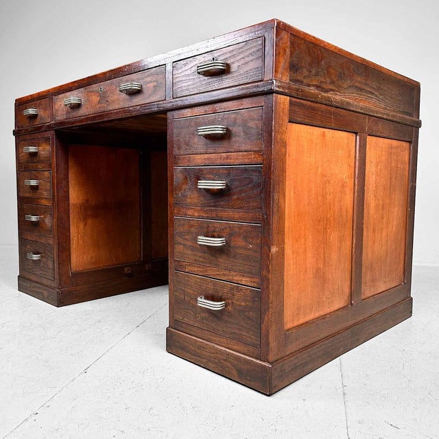 Japanese Wooden Desk, 1930s For Sale - Image 6 of 18