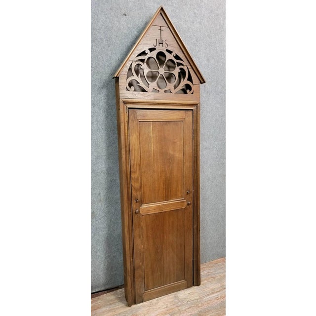 Wood Gothic Military Campaign Confessional in Oak, 1800 For Sale - Image 7 of 14