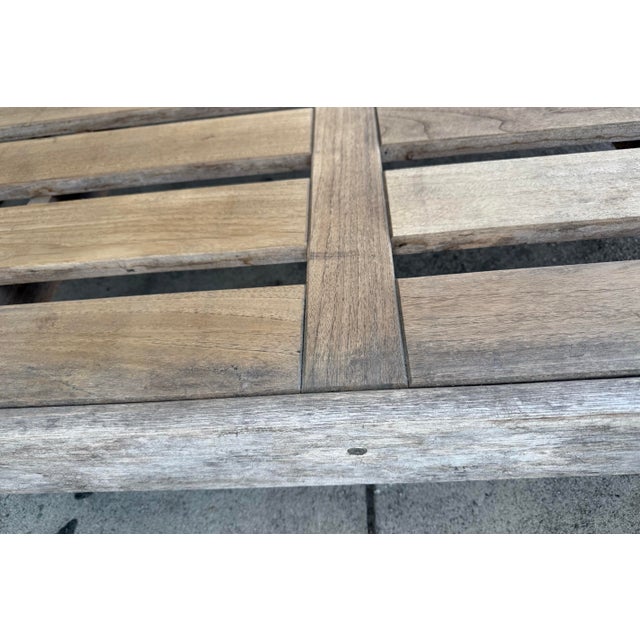 Restoration Hardware Solid Teak Outdoor Platform Base/Chaise Lounge For Sale - Image 9 of 10