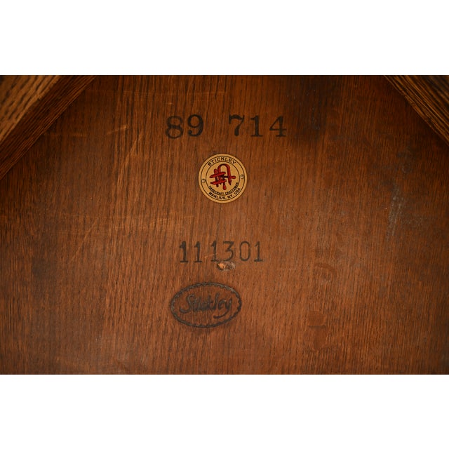 Stickley Mission Oak Arts & Crafts Pedestal Center Table or Breakfast Table For Sale - Image 12 of 13