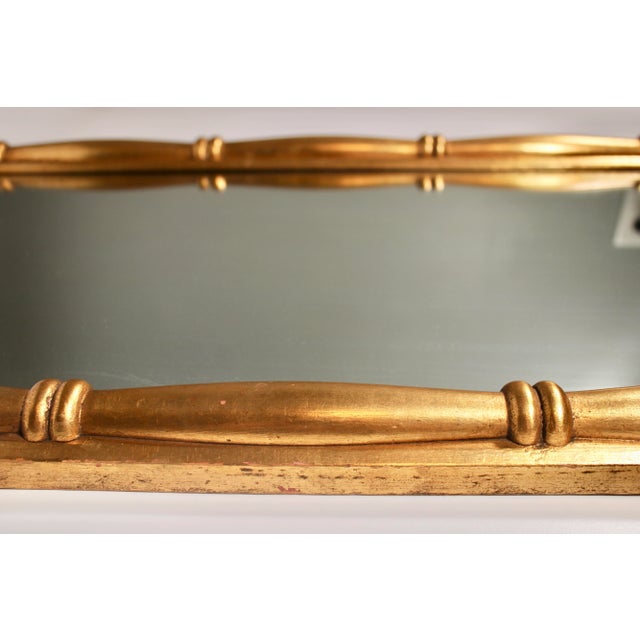 1920s Antique French Bamboo Design Wooden Wall Mirror For Sale - Image 5 of 13