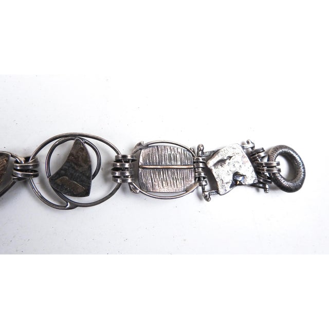 Abstract Contemporary Artist Studio Sterling Silver Abstract Bracelet For Sale - Image 3 of 9