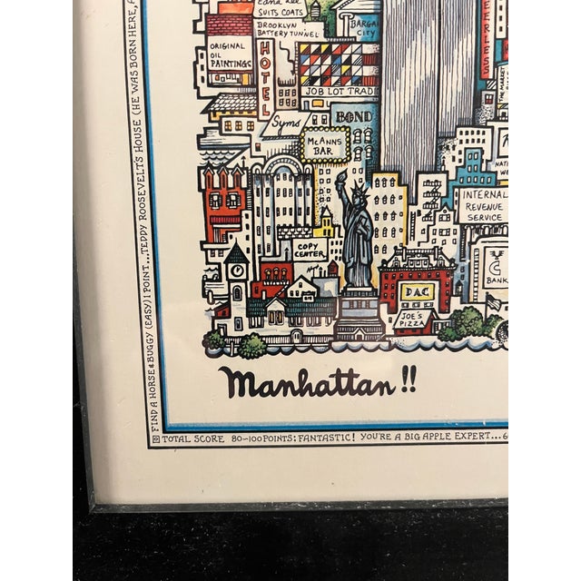 Black 1978 Tony Graham "Manhattan" New York Vintage Framed Cardboard Print For Sale - Image 8 of 12