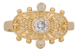 Goddess Cleopatra Gold & Diamond Ring, Size 4