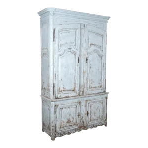Large 17th Century French Louis XIV Period Painted Buffet Deux Corps