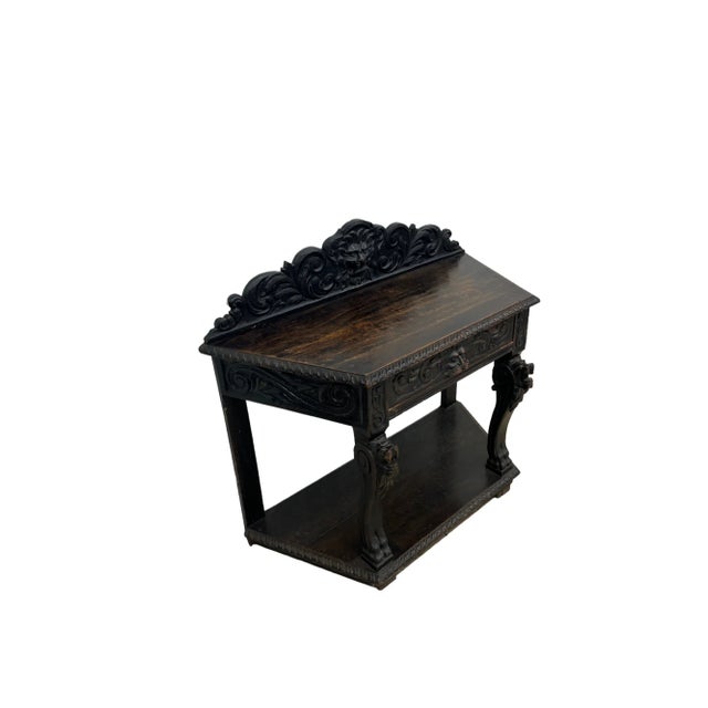 English 19th Century English Carved Oak Table For Sale - Image 3 of 9