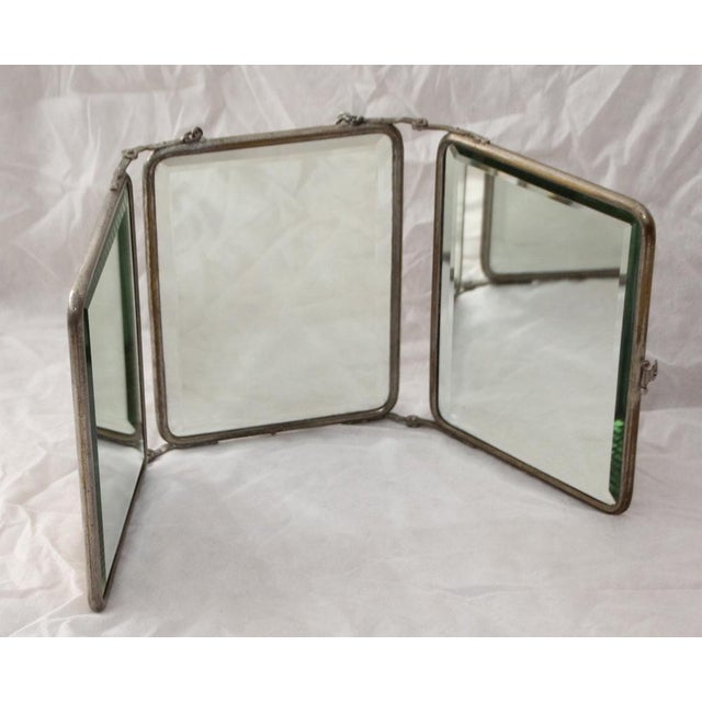 Barber mirror French Vintage 3 way Barber Folding Mirror Barbershop Haircutting Vanity mirror Hair cut Shaving Tri fold...