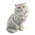 Vintage Ceramic Life Size White Green Eyes Cat Figurine 14'' High For Sale