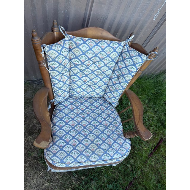 1960s Vintage Solid Maple Slipper Rocker For Sale - Image 5 of 12