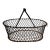 Vintage French Wire Gathering Basket W/ Wooden Grip For Sale
