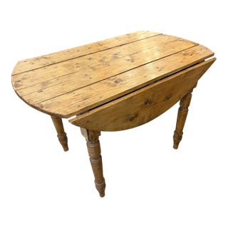 Antique Country Pine Drop Leaf Table For Sale