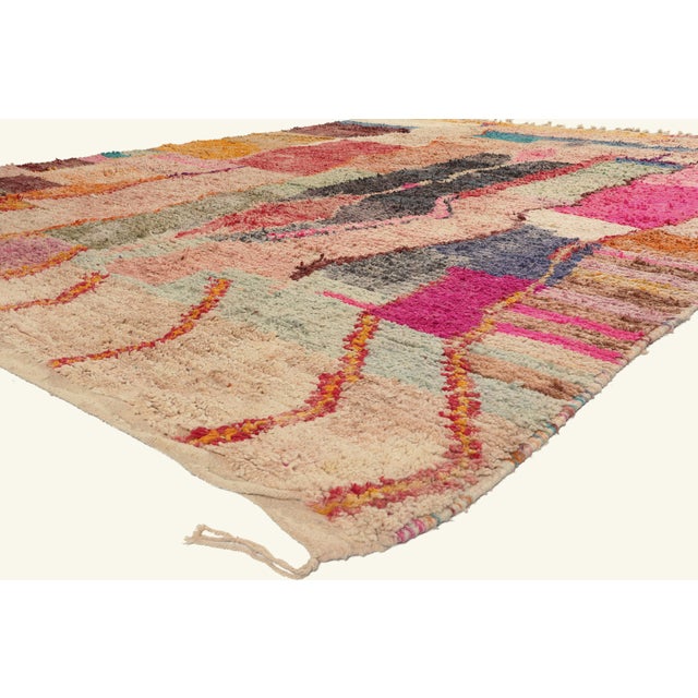 22106 Contemporary Boujad Moroccan Rug, 10'01 x 13'02. The Painted Testament: A Modern Boujad Moroccan Masterpiece of...