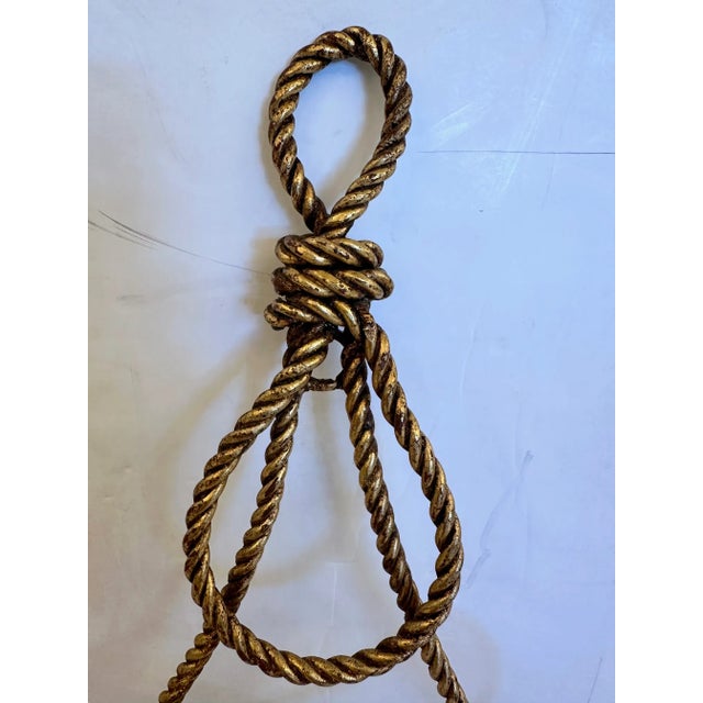 Gold Twisted Iron Hollywood Regency Candle Sconces -A Pair For Sale - Image 4 of 7