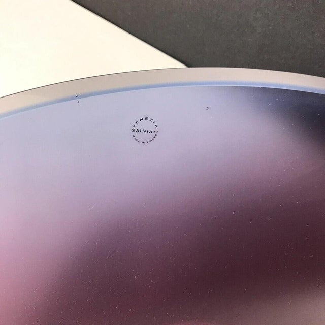 Blue Vintage Murano Venezia Bowl in Amethyst Fragments by Marco Zito for Salviati For Sale - Image 8 of 9