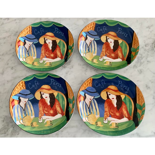 Mid-Century Modern Vintage Mid Century Modern Sango Cafe Paris Plates - Set of 8 For Sale - Image 3 of 5