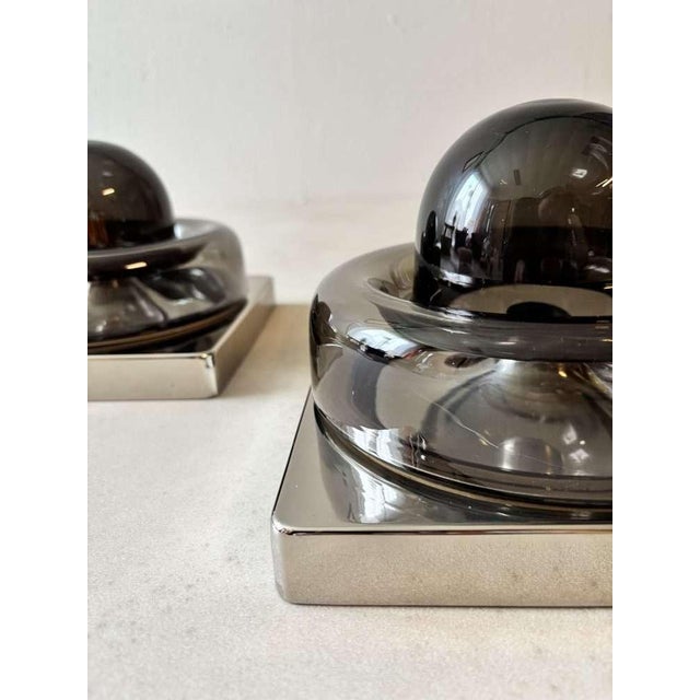 Metal Smoked Glass Wall Lamp from Cosack, 1970s For Sale - Image 7 of 12