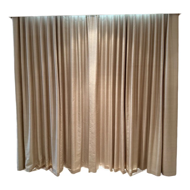 Jake Arnold Designed Ripple Fold Silk Drapes - Set of 4 For Sale