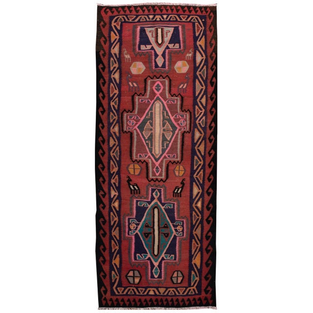 Mid-20th Century Vintage Kilim Runner Rug 4' X 10' 1''. For Sale - Image 13 of 13