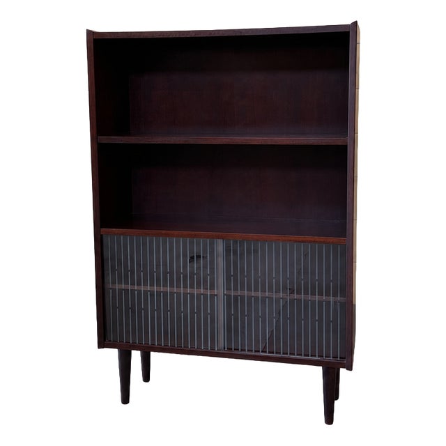Danish Bookcase with Glass Display, 1960s For Sale