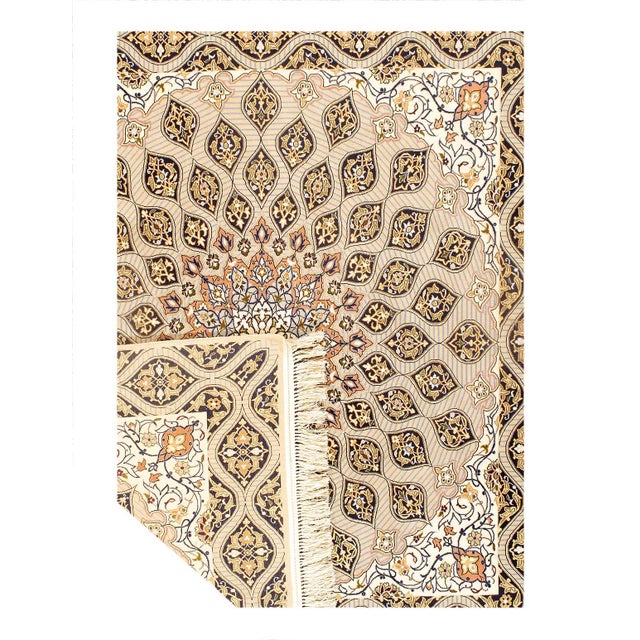 Pasargad Gray Persain Isfahan Silk & Wool For Sale - Image 4 of 4