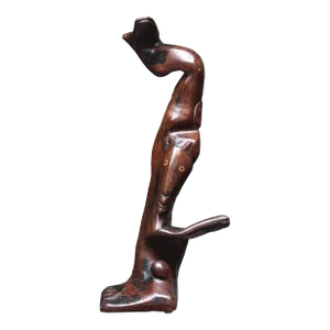 Vintage Hand Carved Folk Art Surrealist Figurative Snake Sculpture