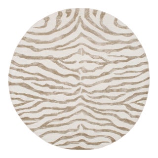 Edgy Hand-Tufted Ivory Area Rug- 6' 0'' X 6' 0'' For Sale