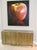 Bernhardt Winston Credenza with undulating doors in a nickel silver alloy clad exterior and black painted interior. Good...