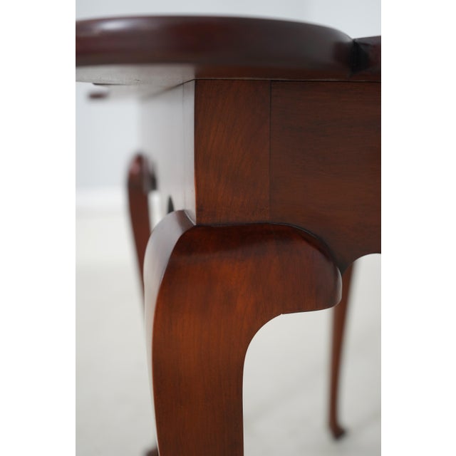 Harvard Bench Made Cherry Scallop Top Tea Table For Sale - Image 12 of 14