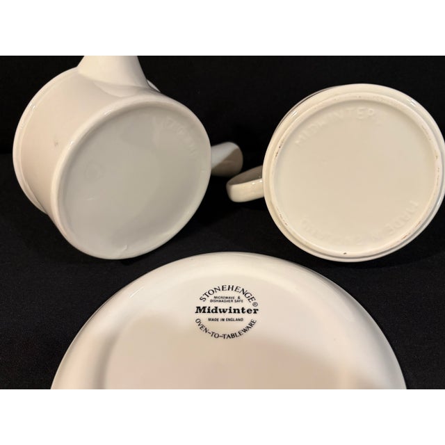 White Late 20th Century Mid Century Modern Style Stonehenge White Midwinter Serving Pieces - Set of Three For Sale - Image 8 of 9