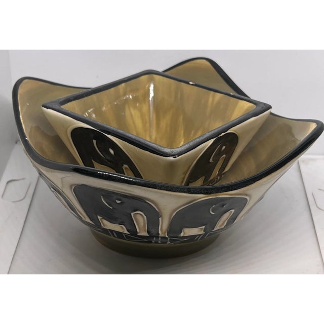 Vintage Authentic South African Ceramic Decorative Bowl Set by World Renown Julian Keyser For Sale - Image 13 of 13